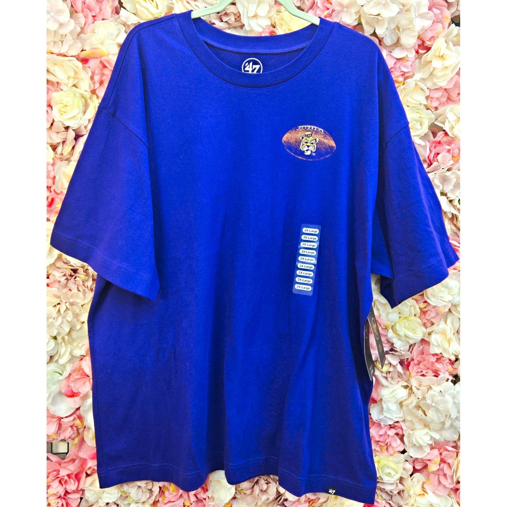 NWT '47‎ Brand LSU Tigers Football T-Shirt Mens XXL 2XL Purple Vintage Graphic